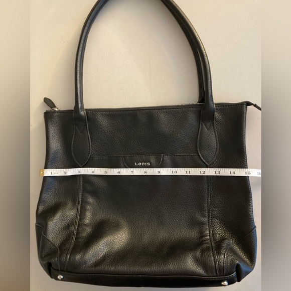 Lodis Black Leather Purse, Shoulder bag, Floral lining - Picture 15 of 16